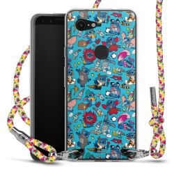 New Carry Case Transparent Stoff colourful/silber