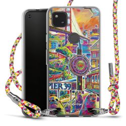 New Carry Case Transparent Stoff colourful/silber