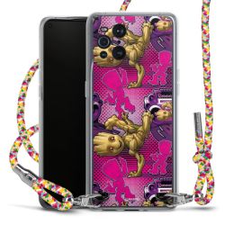 New Carry Case Transparent Stoff colourful/silber