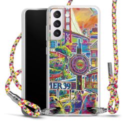 New Carry Case Transparent Stoff colourful/silber