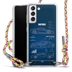 New Carry Case Transparent Stoff colourful/silber