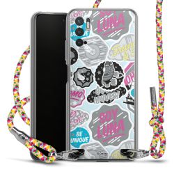 New Carry Case Transparent Stoff colourful/silber