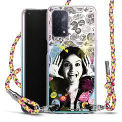 New Carry Case Transparent Stoff colourful/silber