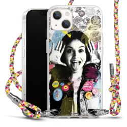 New Carry Case Transparent Stoff colourful/silber