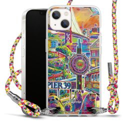 New Carry Case Transparent Stoff colourful/silber