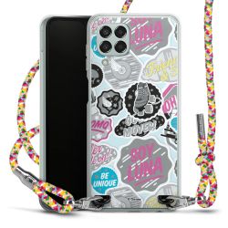 New Carry Case Transparent Stoff colourful/silber