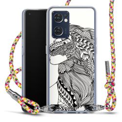 New Carry Case Transparent Stoff colourful/silber