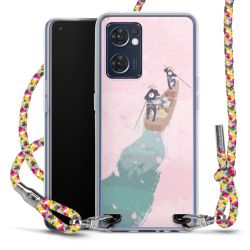 New Carry Case Transparent Stoff colourful/silber