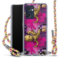 New Carry Case Transparent Stoff colourful/silber