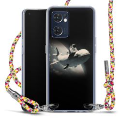 New Carry Case Transparent Stoff colourful/silber