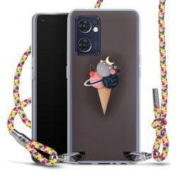 New Carry Case Transparent Stoff colourful/silber