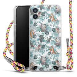 New Carry Case Transparent Stoff colourful/silber