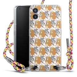 New Carry Case Transparent Stoff colourful/silber