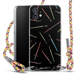 New Carry Case Transparent Stoff colourful/silber