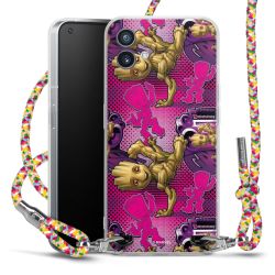 New Carry Case Transparent Stoff colourful/silber