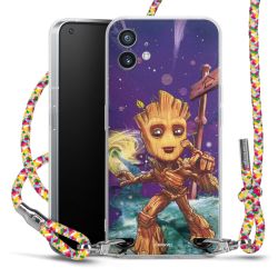 New Carry Case Transparent Stoff colourful/silber