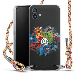 New Carry Case Transparent Stoff colourful/silber