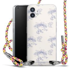 New Carry Case Transparent Stoff colourful/silber