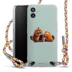 New Carry Case Transparent Stoff colourful/silber