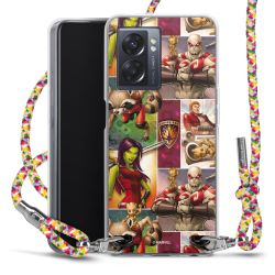 New Carry Case Transparent Stoff colourful/silber