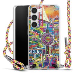 New Carry Case Transparent Stoff colourful/silber