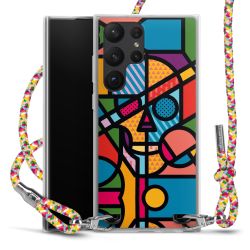 New Carry Case Transparent Stoff colourful/silber