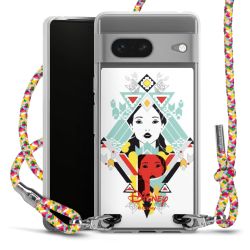 New Carry Case Transparent Stoff colourful/silber