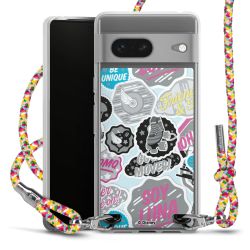 New Carry Case Transparent Stoff colourful/silber