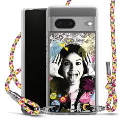 New Carry Case Transparent Stoff colourful/silber