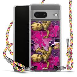 New Carry Case Transparent Stoff colourful/silber