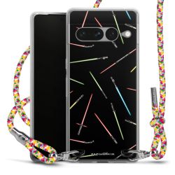 New Carry Case Transparent Stoff colourful/silber