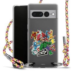 New Carry Case Transparent Stoff colourful/silber