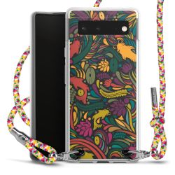 New Carry Case Transparent Stoff colourful/silber