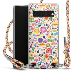 New Carry Case Transparent Stoff colourful/silber