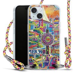 New Carry Case Transparent Stoff colourful/silber