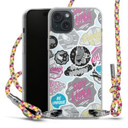 New Carry Case Transparent Stoff colourful/silber