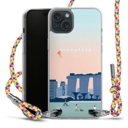 New Carry Case Transparent Stoff colourful/silber