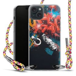 New Carry Case Transparent Stoff colourful/silber