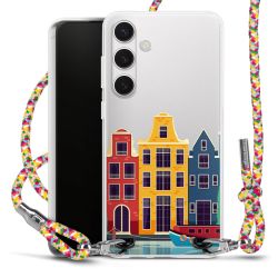 New Carry Case Transparent Stoff colourful/silber