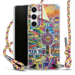 New Carry Case Transparent Stoff colourful/silber