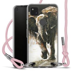 New Carry Case Transparent Stoff rosa/silber