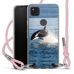 New Carry Case Transparent Stoff rosa/silber