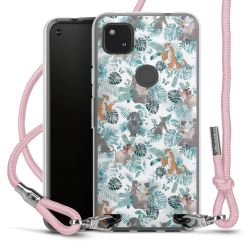 New Carry Case Transparent Stoff rosa/silber