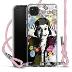 New Carry Case Transparent Stoff rosa/silber