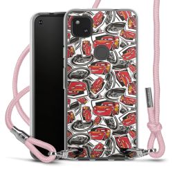 New Carry Case Transparent Stoff rosa/silber