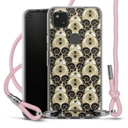 New Carry Case Transparent Stoff rosa/silber