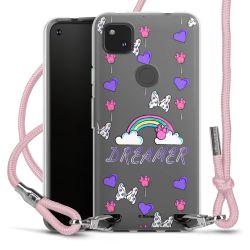 New Carry Case Transparent Stoff rosa/silber