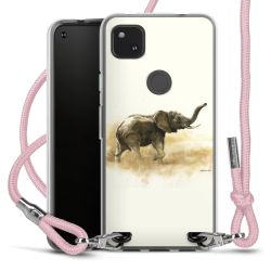 New Carry Case Transparent Stoff rosa/silber