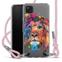 New Carry Case Transparent Stoff rosa/silber