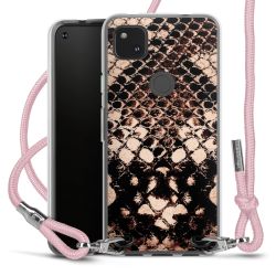 New Carry Case Transparent Stoff rosa/silber